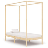 vidaXL Solid Pine Wood Four-Poster Bed Frame 100x200 cm