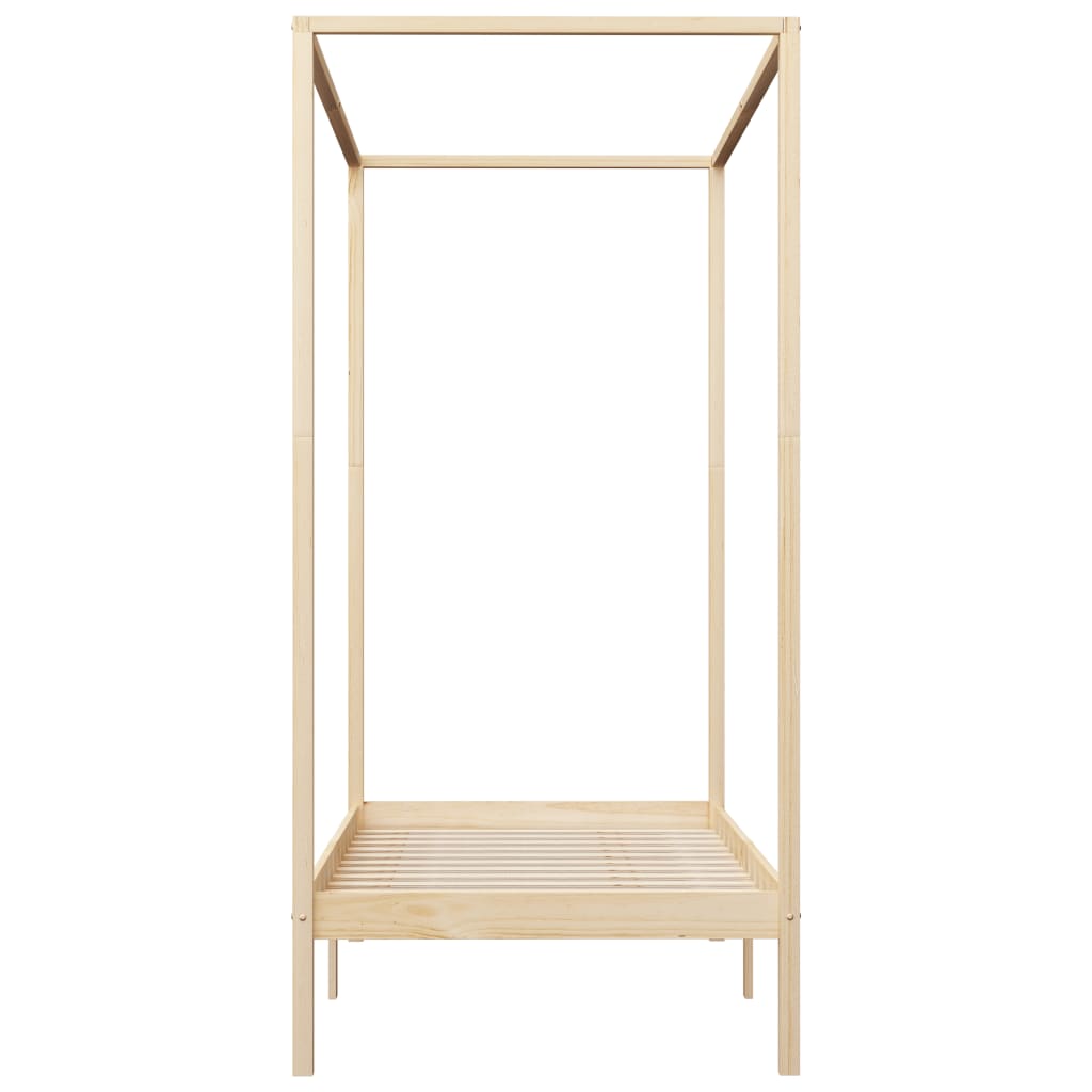 vidaXL Solid Pine Wood Four-Poster Bed Frame 100x200 cm