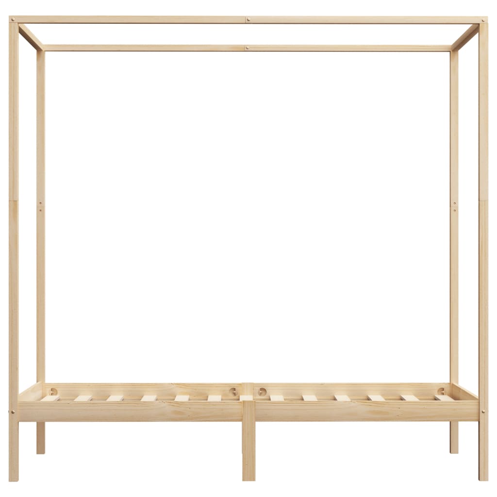 vidaXL Solid Pine Wood Four-Poster Bed Frame 100x200 cm
