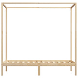 vidaXL Solid Pine Wood Four-Poster Bed Frame 100x200 cm