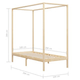 vidaXL Solid Pine Wood Four-Poster Bed Frame 100x200 cm