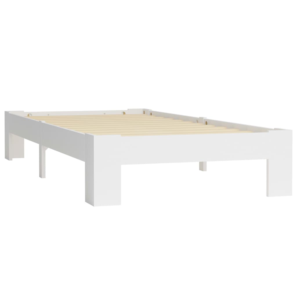vidaXL Bed Frame Solid Pine Wood White 90x200 cm