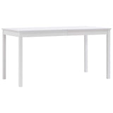vidaXL Eettafel 140x70x73 cm grenenhout wit