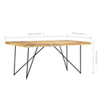 vidaXL Eettafel 180x90x76 cm massief mangohout