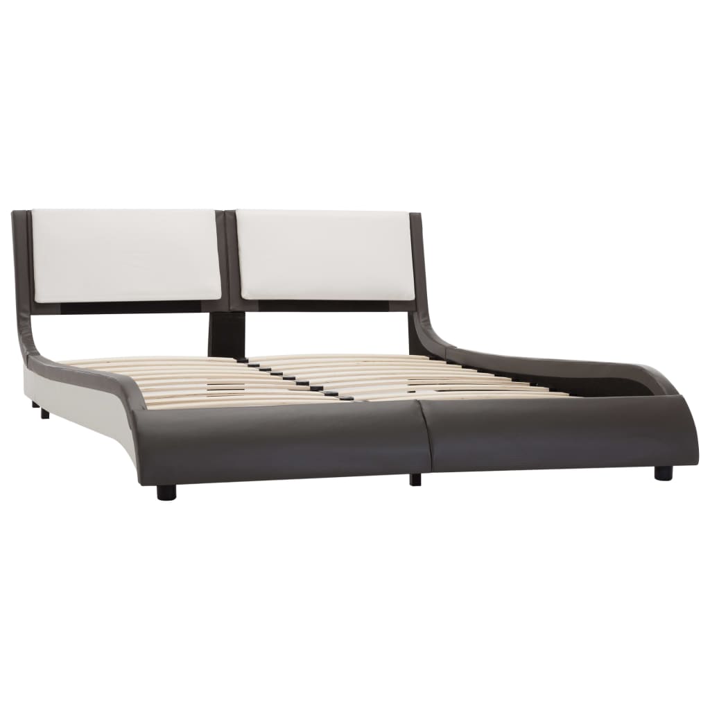 vidaXL Bedframe met LED zonder matras grijs en wit 120x190 cm