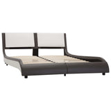 vidaXL Bedframe met LED zonder matras grijs en wit 120x190 cm