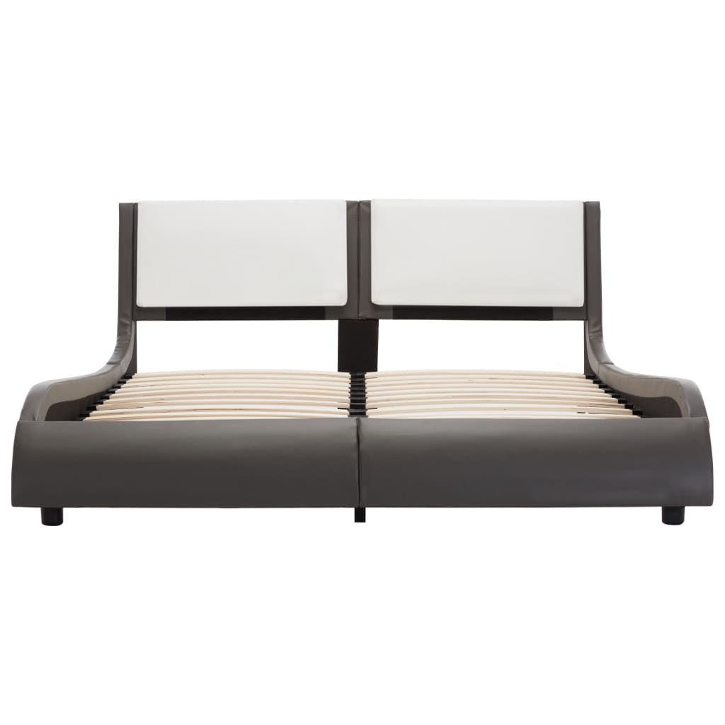 vidaXL Bedframe met LED zonder matras grijs en wit 120x190 cm