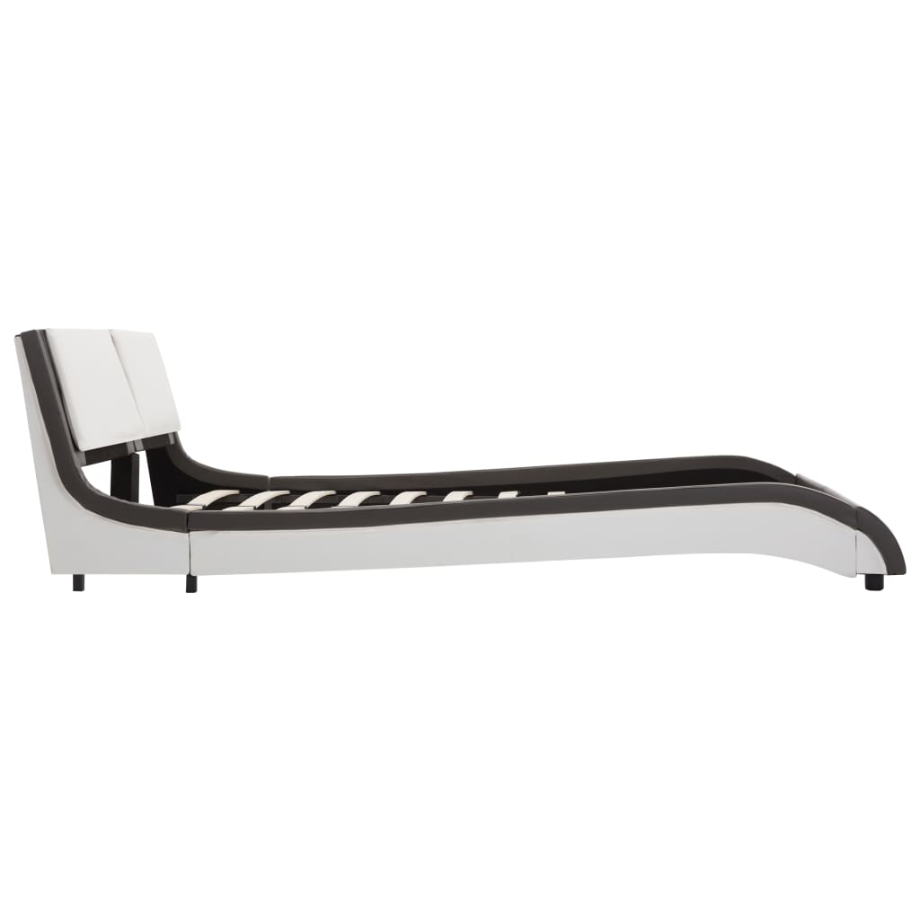 vidaXL Bedframe met LED zonder matras grijs en wit 120x190 cm