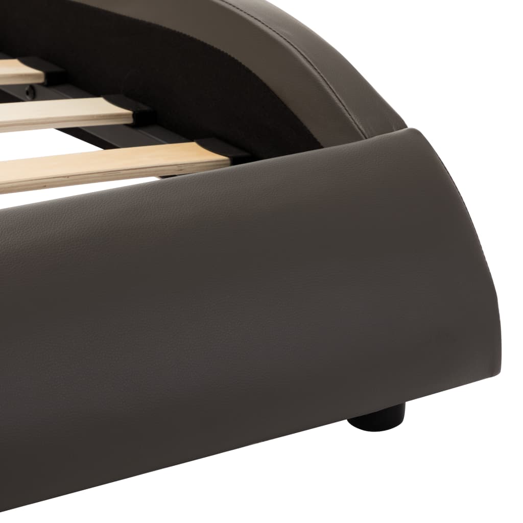 vidaXL Bedframe met LED zonder matras grijs en wit 120x190 cm