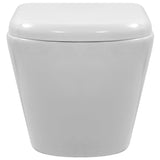 vidaXL Wall-hung rimless toilet ceramic white