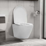 vidaXL Wall-hung rimless toilet ceramic white