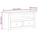 vidaXL TV Corner Cabinet Panama Range 93x49x49 cm Solid Pine Wood