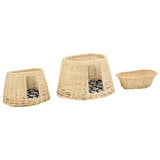 vidaXL 3-Piece Cat Basket Set with Cushions 47x34x60 cm Natural Willow