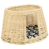 vidaXL 3-Piece Cat Basket Set with Cushions 47x34x60 cm Natural Willow