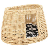 vidaXL 3-Piece Cat Basket Set with Cushions 47x34x60 cm Natural Willow