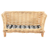 vidaXL Hondenmand met kussen 50x33x30 cm natuurlijk wilgen