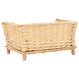 vidaXL Hondenmand met kussen 50x33x30 cm natuurlijk wilgen
