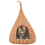 vidaXL Cat Tipi with Cushion 40x60 cm Natural Willow