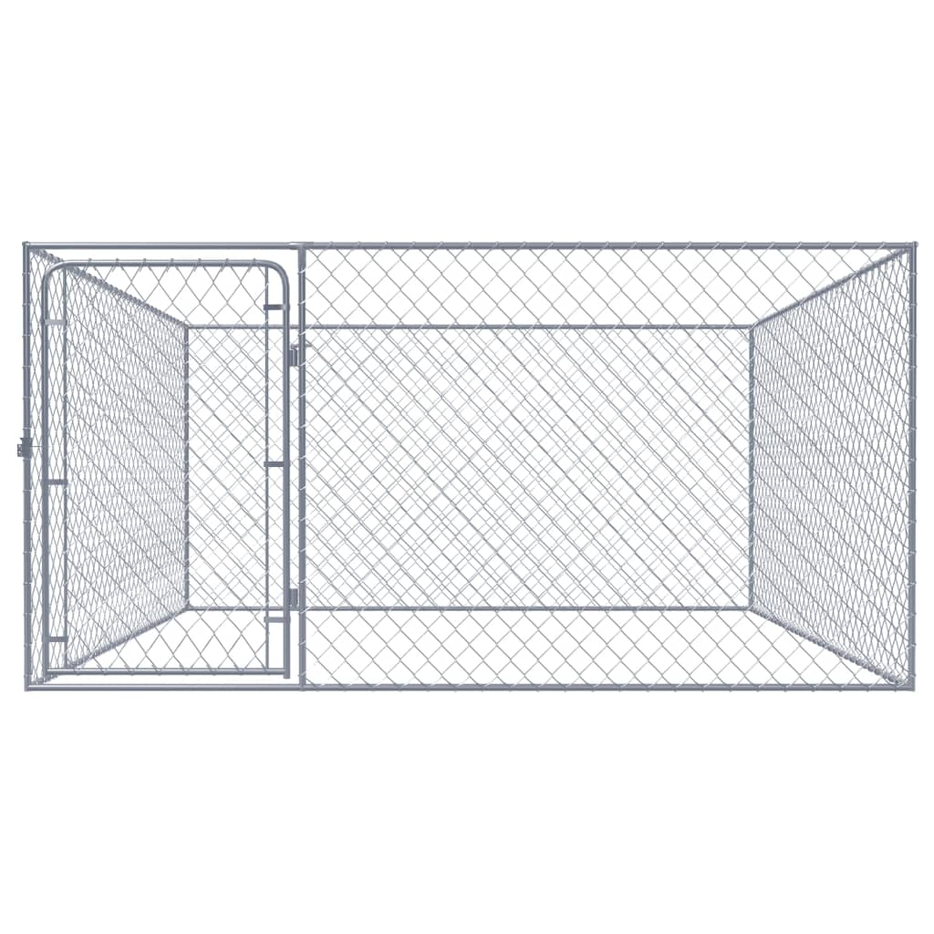 vidaXL Outdoor Dog Kennel 2x2x1 m Galvanized Steel