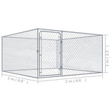 vidaXL Outdoor Dog Kennel 2x2x1 m Galvanized Steel