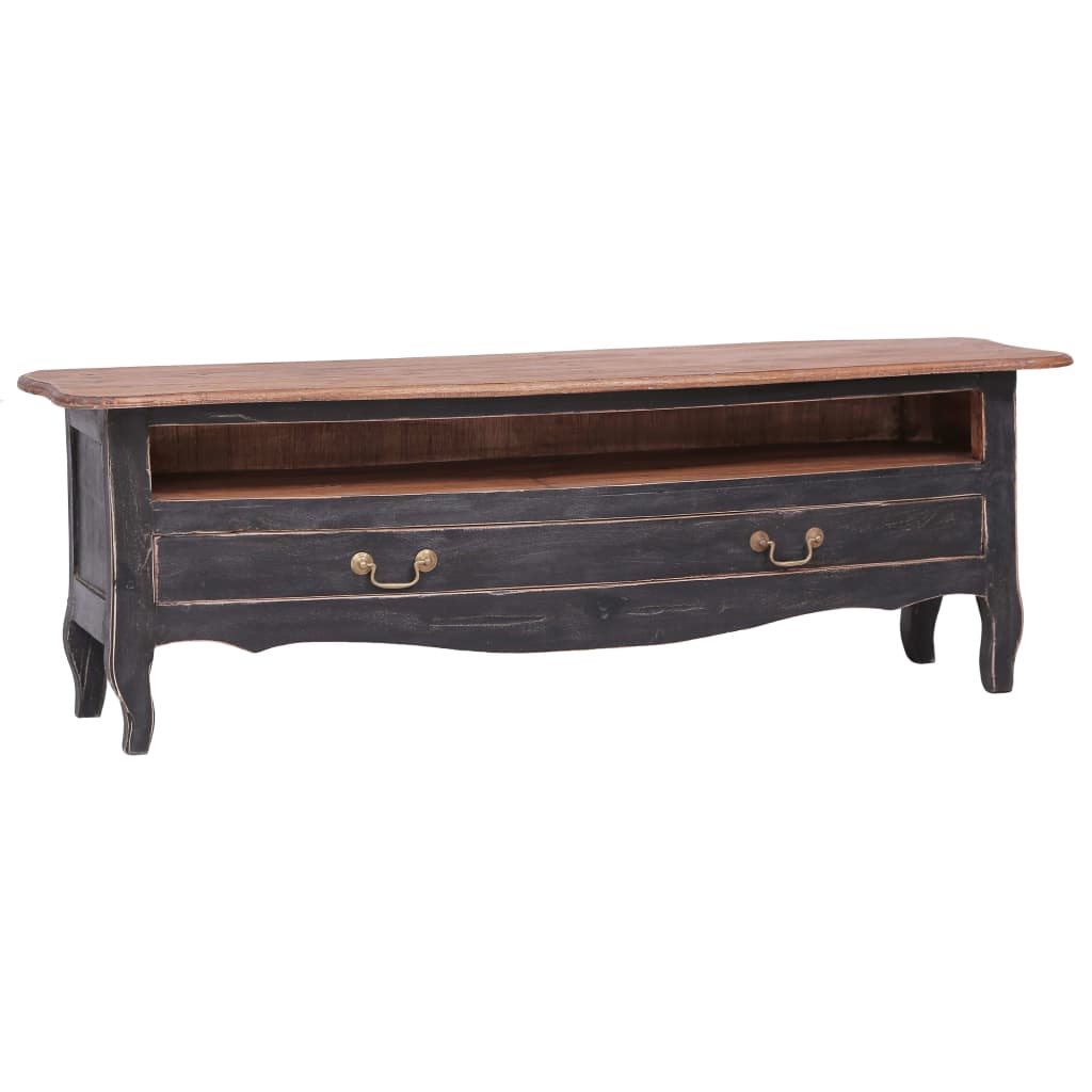 vidaXL TV cabinet 120x30x40 cm solid mahogany wood black
