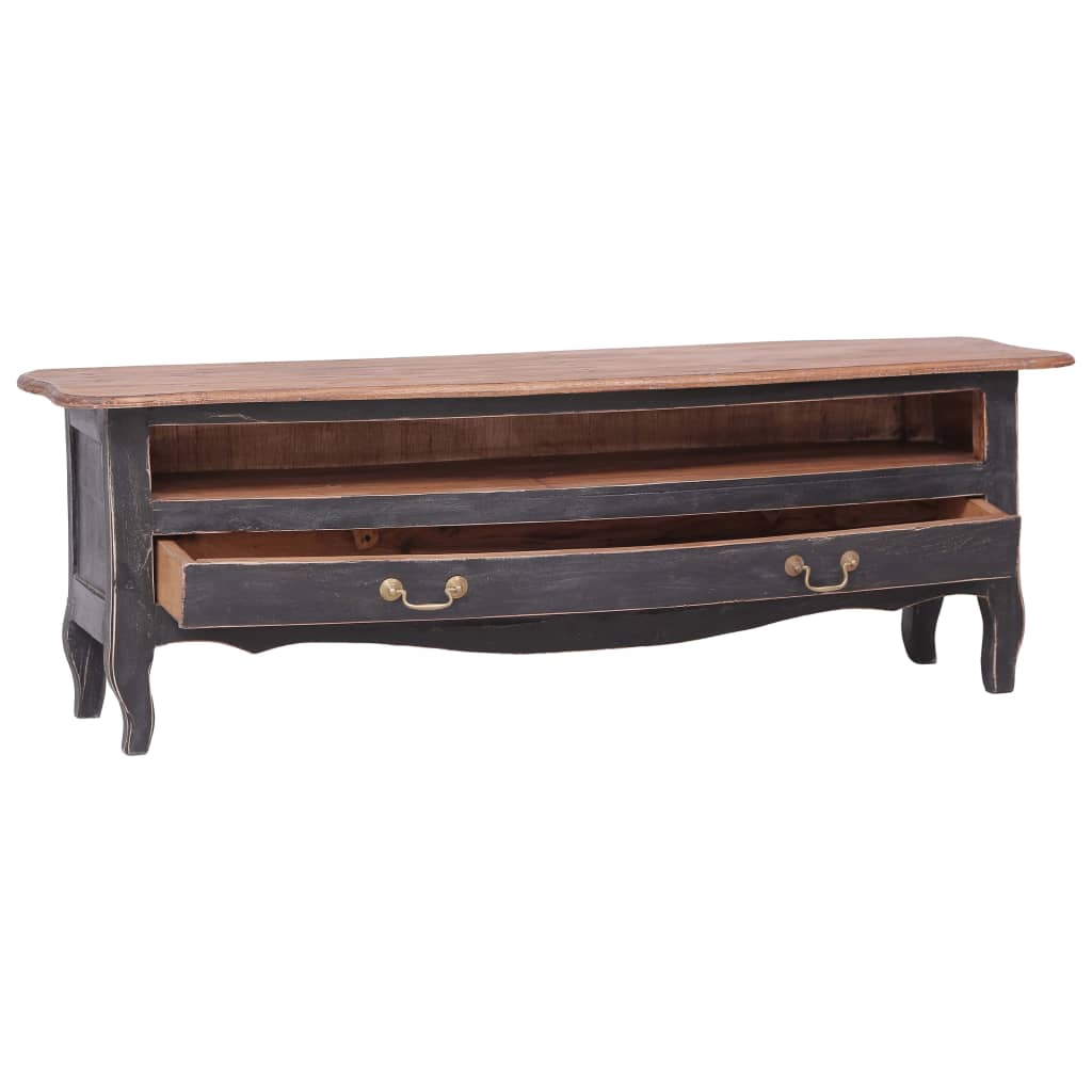 vidaXL TV cabinet 120x30x40 cm solid mahogany wood black