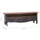 vidaXL TV cabinet 120x30x40 cm solid mahogany wood black