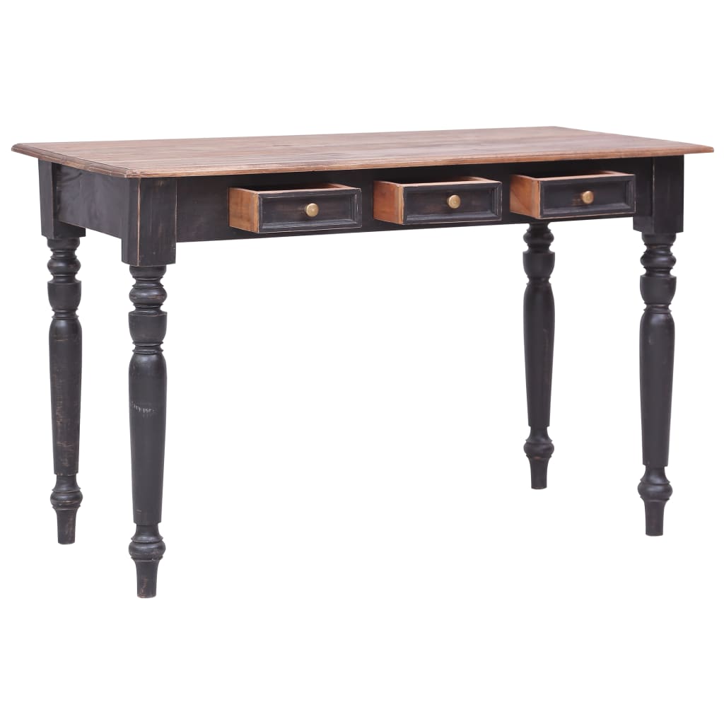 vidaXL Bureau met 3 lades 117x57x75 cm massief mahoniehout