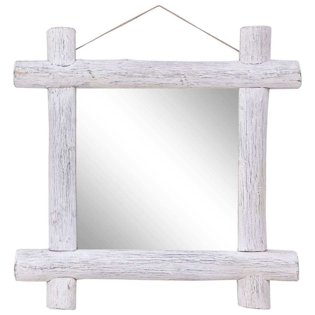vidaXL Mirror wooden blocks 70x70 cm solid reclaimed wood