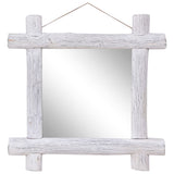 vidaXL Mirror wooden blocks 70x70 cm solid reclaimed wood