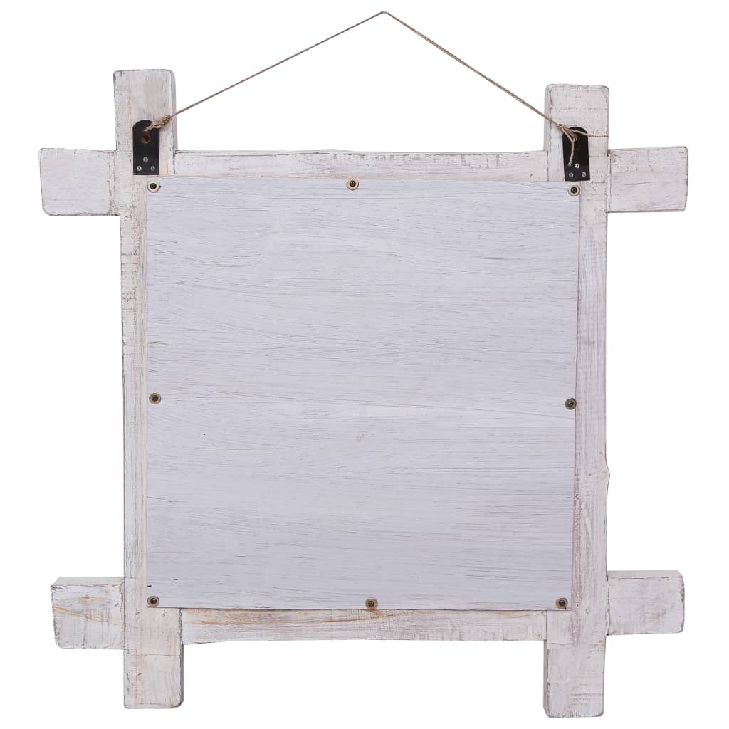 vidaXL Mirror wooden blocks 70x70 cm solid reclaimed wood
