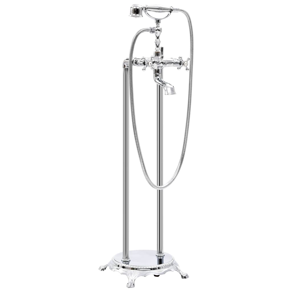 vidaXL Freestanding Bathtub Faucet 99.5 cm Stainless Steel Silver-coloured