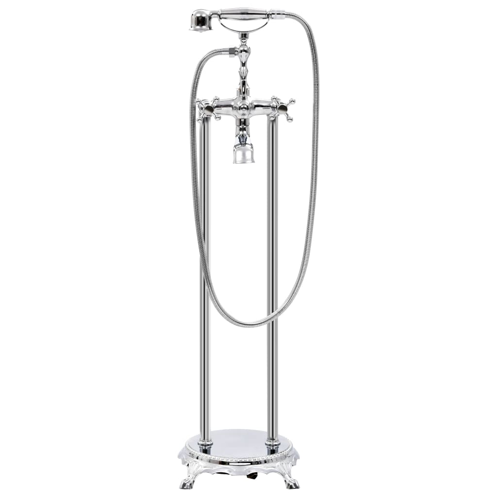 vidaXL Freestanding Bathtub Faucet 99.5 cm Stainless Steel Silver-coloured