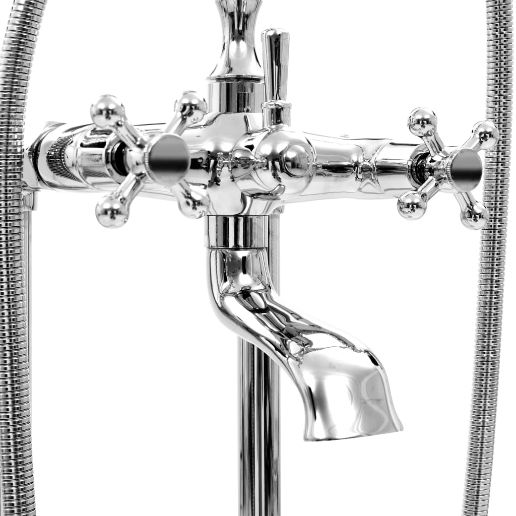 vidaXL Freestanding Bathtub Faucet 99.5 cm Stainless Steel Silver-coloured