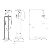 vidaXL Freestanding Bathtub Faucet 99.5 cm Stainless Steel Silver-coloured