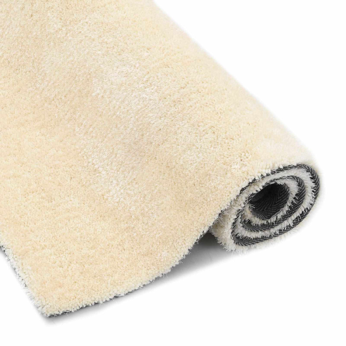vidaXL Shaggy Gebiedsdeken Crème 120 x 160 cm Polyetheen