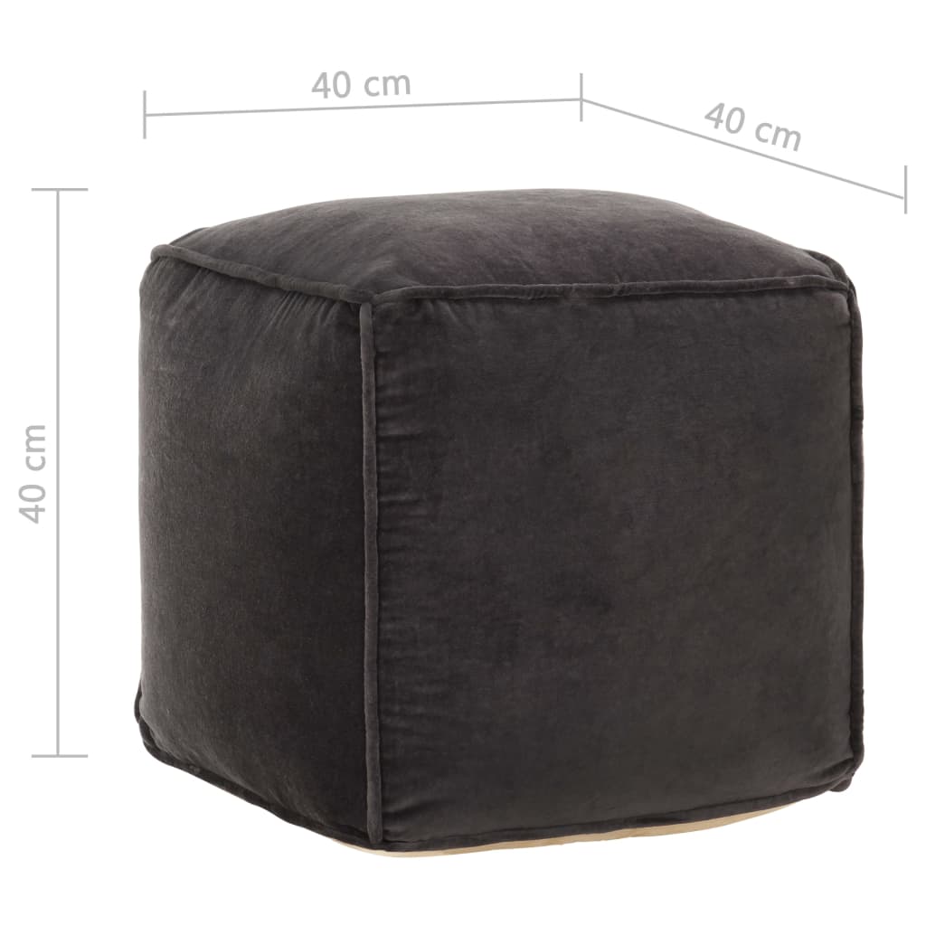 vidaXL Pouffe 40x40x40 cm cotton velvet anthracite