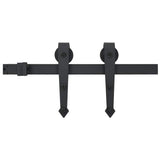 vidaXL Sliding Door Hardware Kit 183 cm Steel Black