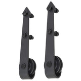 vidaXL Sliding Door Hardware Kit 183 cm Steel Black