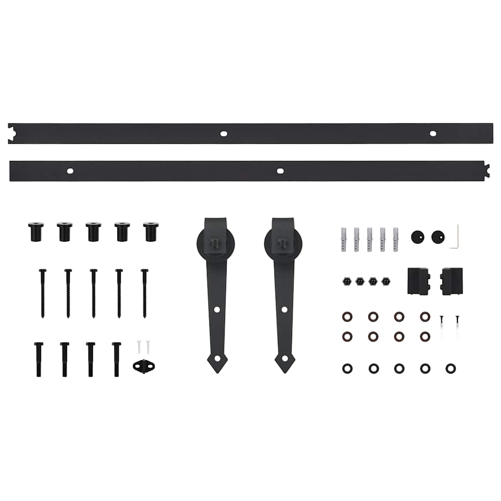 vidaXL Sliding Door Hardware Kit 183 cm Steel Black