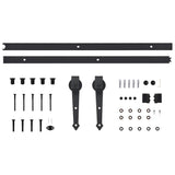 vidaXL Sliding Door Hardware Kit 183 cm Steel Black