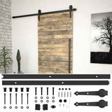 vidaXL Sliding Door Hardware Kit 183 cm Steel Black