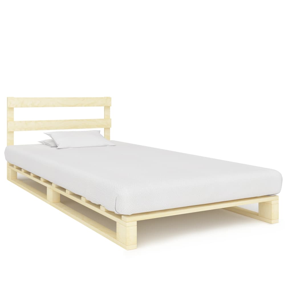 vidaXL Solid Pine Wood Pallet Bed Frame 90x200 cm
