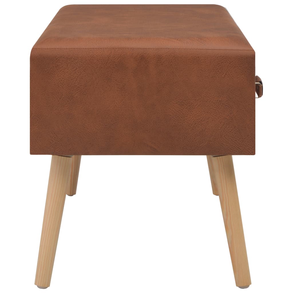 vidaXL Bench with Drawers 80 cm Faux Leather Brown