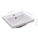vidaXL Ceramic Built-in Basin 42x39x18 cm White