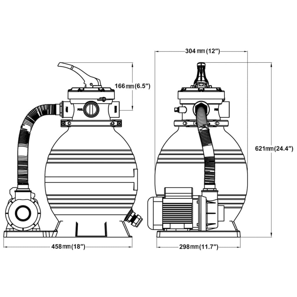 vidaXL Sand Filter Pumps 2 pcs 400 W 11000 L/h