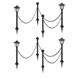 vidaXL Solar Lights 4 pcs with Fence and Poles