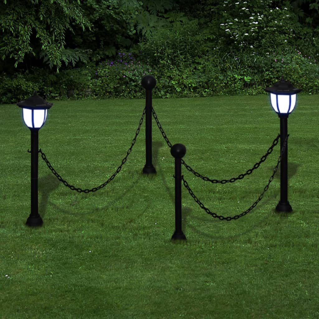 vidaXL Solar Lights 4 pcs with Fence and Poles