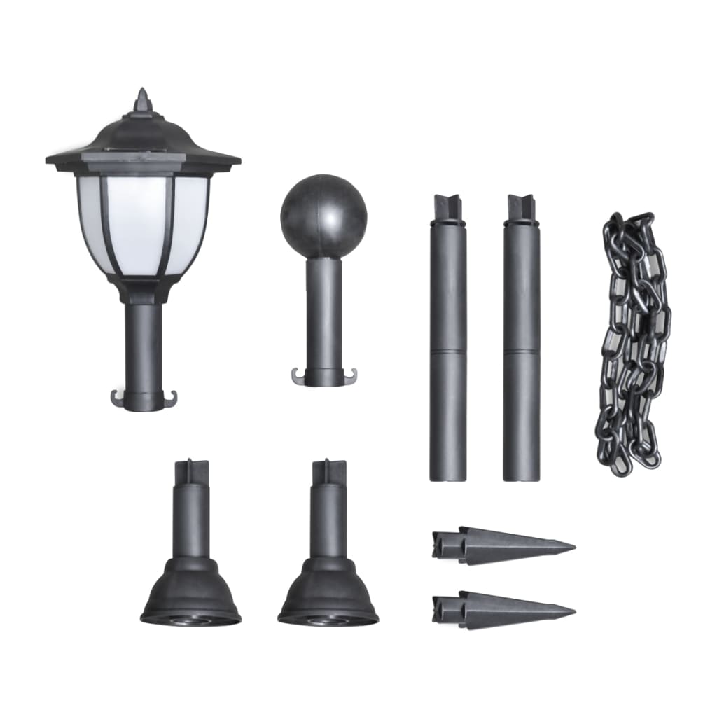vidaXL Solar Lights 4 pcs with Fence and Poles