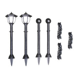 vidaXL Solar Lights 4 pcs with Fence and Poles